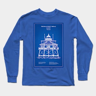 Thomas Point Shoal Light Lighthouse - Maryland - AD Long Sleeve T-Shirt